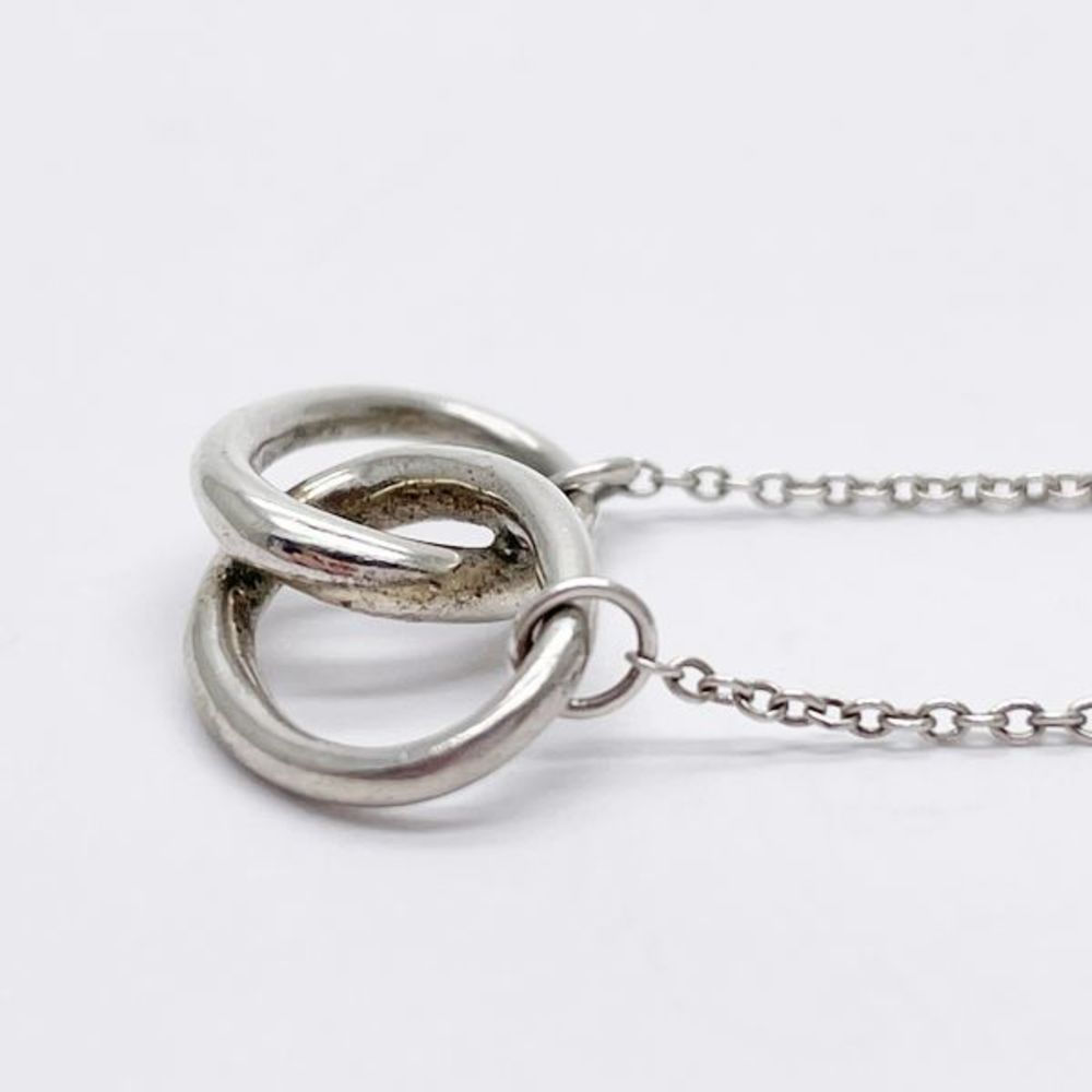 Tiffany Interlocking Double Ring Necklace Silver - image 3